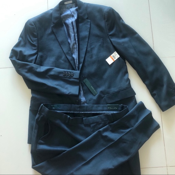 Perry Ellis Navy Blue Slim Fit Suit - Picture 3 of 6